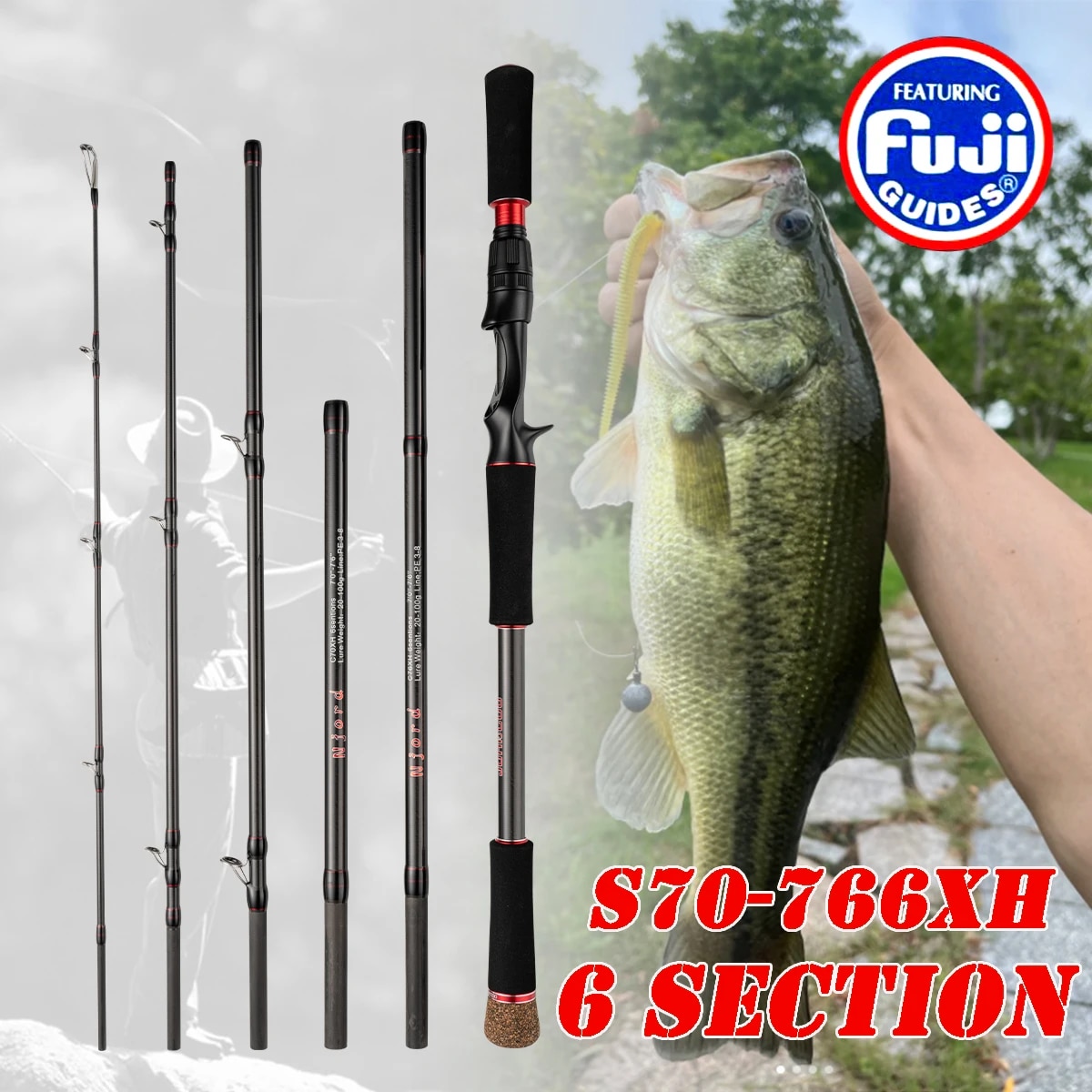 Рыболовная удочка, 6 секций, п – обзор и цена Fishing Rod Surf